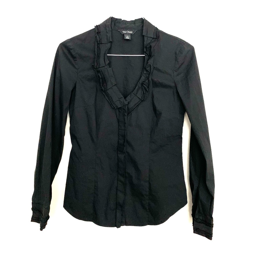 2/$15 White House Black Market Black button down…